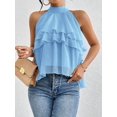 thumbnail image 5 of Women'S Layered Ruffle Hem Sleeveless Halter Chiffon Blouse Flowy Tank Tops XXL, 5 of 9