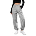 thumbnail image 6 of XUNKUSGA Women's Baggy Sweatpants Casual High Elastic Waist Cinch Bottom Sweat Pants Soft Comfy Solid Color Joggers Athletic Pants with Pockets and Drawstring S, 6 of 10