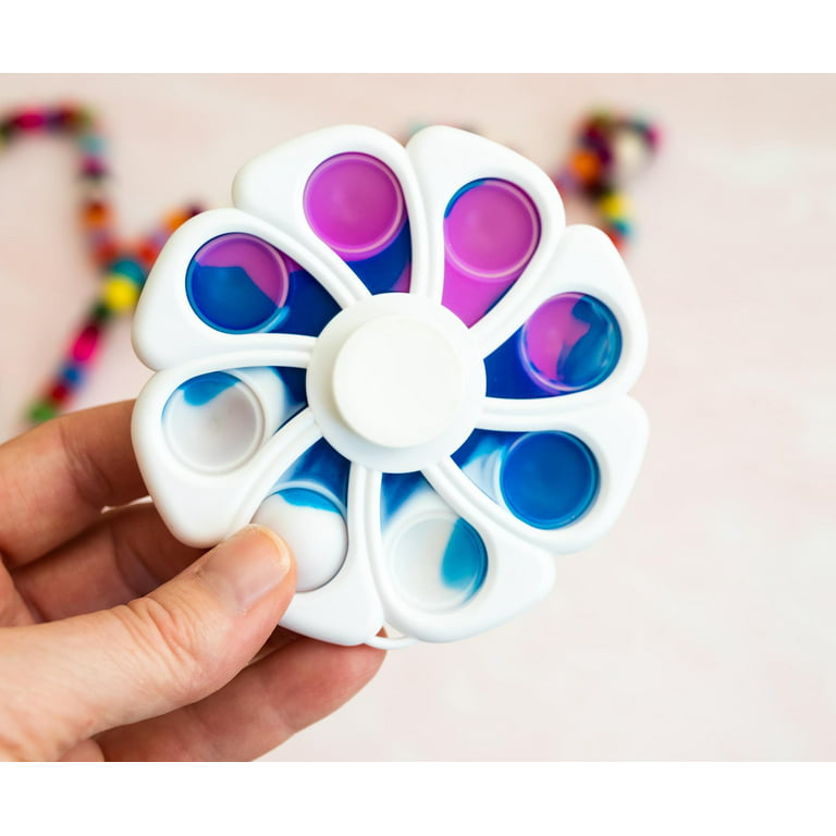 Pop Fidget Toy Spinner White Flower 8 On Bubble Popping Game