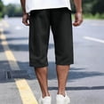 thumbnail image 6 of Ceisia Men's Big & Tall Solid Color Elastic Waist Drawstring Pocket Casual Sports 7 Inch Shorts Black 8XL Gifts for Father, 6 of 9