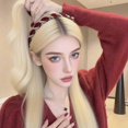 thumbnail image 3 of Hair Volume Booster Wave Headband, Vintage Velvet Wide Beaded Headband Hair Hoops for Women Girls, 3 of 5