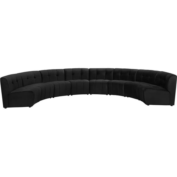 Meridian Furniture Limitless Black Velvet Modular 8 Piece Sectional