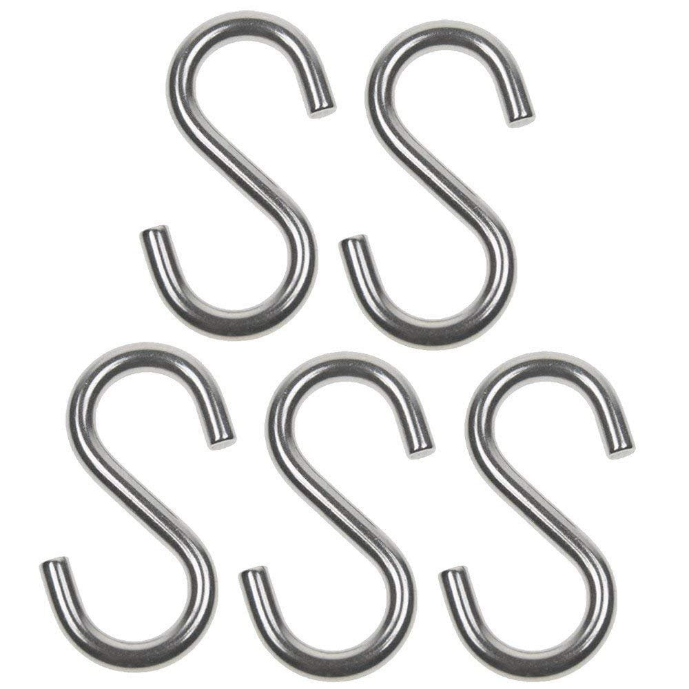 60 Pcs 1.5" inch Small Zinc Plated Steel S Shape Type Utility Hooks Hangers Hook 