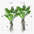 thumbnail image 4 of Artificial Tree in Geometric Pattern Planter, Fake Monstera Silk Tree for Indoor and Outdoor Home Decoration - 56" Overall Tall (Plant Pot Plus Tree), 4 of 5