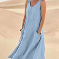 thumbnail image 4 of Summer Beach Vestidos European Pockets Vest Dress Female Clothing (Orange S), 4 of 9