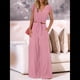 thumbnail image 4 of Conjuntos de Dos Piezas de Verano para Mujer 2025, Top Corto con Cinturón, Mangas y Cuello en V, Pantalones Anchos, Chándal Informal. Rosa L, 4 of 8