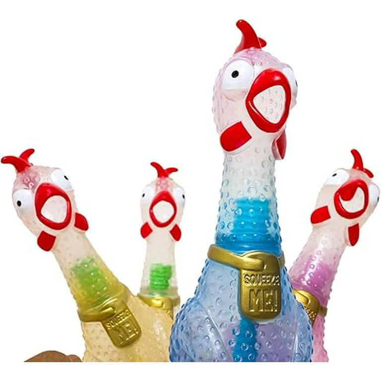 Animolds Screaming Rubber Chicken Novelty Toys, Tie Dye, Set of 6