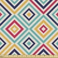 thumbnail image 1 of Colorful Fabric by the Yard Upholstery, Diagonal Nested Squares with Retro Effect Simplistic Geometrical Checkered Style, Decorative Fabric for DIY and Home Accents, Multicolor by Ambesonne, 1 of 5