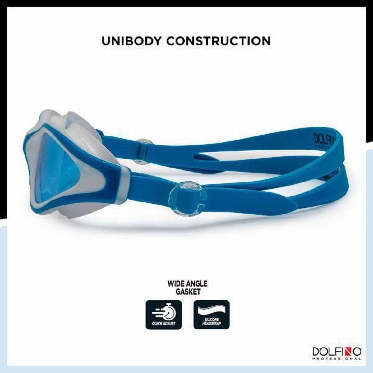 Lunettes de natation Dolfino Pro Performa pour adultes - Bleu / Blanc