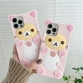 thumbnail image 4 of for iPhone 14 Pro Phone Case Funny Phone Case Kawaii Pink Bear Case Cute 3D Cartoon Bear Case Silicone Shockproof and Dropproof Case for Women Girls, 4 of 12