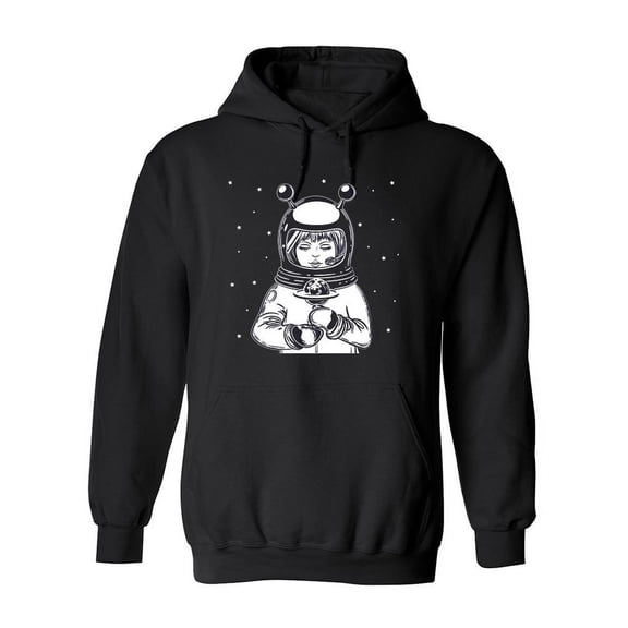 Space Girl With Planet-sicle Hoodie Women -Image by Shutterstock, Female XX-Large