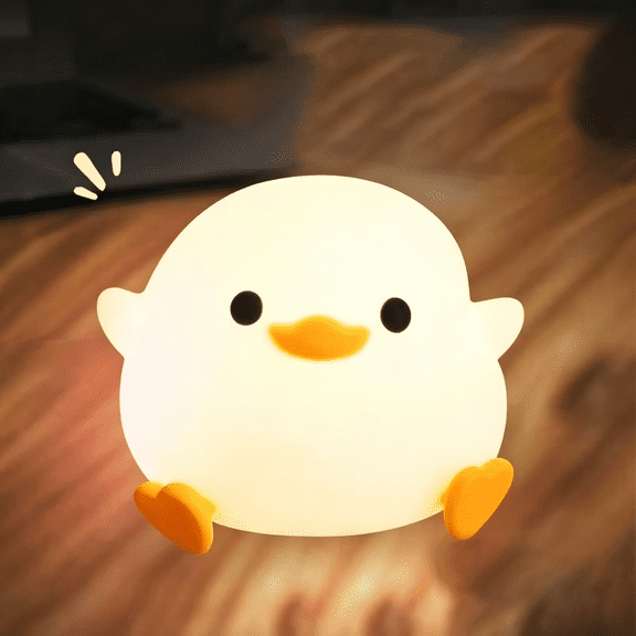 HIBIBUD Mini Duck Night Light with Lanyard,8 Color Changing Rechargeable Night Light,Portable Mini Night Light for Kids,Soft Silicone Duck Squishy Cute Lamp for Bedroom&Camping,Gifts