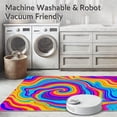 thumbnail image 5 of ODIKA 4'x6' Machine Washable Non-Slip Area Rug, Spiral Design with Gradual Hue Shifts and Fluid Color Segmentation High Traffic Rug, Pink, 396131, 5 of 5