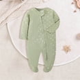 thumbnail image 2 of CAICJ98 Baby Cotton Footed Pajamas for Boys Zipper PJ Sleeper Snug Fit Sleepwear Newborn Girl Outfits (Green,0-3 Months), 2 of 4