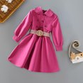 thumbnail image 4 of gljltg Girls Jacket Classic Double Breasted Tie Knot Long Sleeve Kids Trench Coats 2024 Spring Autumn Fashion Clothes Outwear, 4 of 9