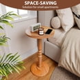 thumbnail image 5 of Round Side Table for Small Spaces - Small Accent End Table Nightstand with Solid Wood Top & Pedestal Leg - Modern Drink Table for Livingroom, Bedroom, Corners, Office, Mid-Century Round End Tables, 5 of 9