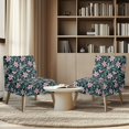 thumbnail image 4 of HELLHERO Dustproof Armless Accent Chair Washable Cover Foldable Elastic Bottom Armless Accent Chair Cover for Living Room, Floral Pattern Design, 4 of 8