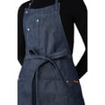 thumbnail image 5 of BIDK Home Slim Fit Unisex 5-Pocket Kitchen Apron - 26.5" - Denim Blue, 5 of 7