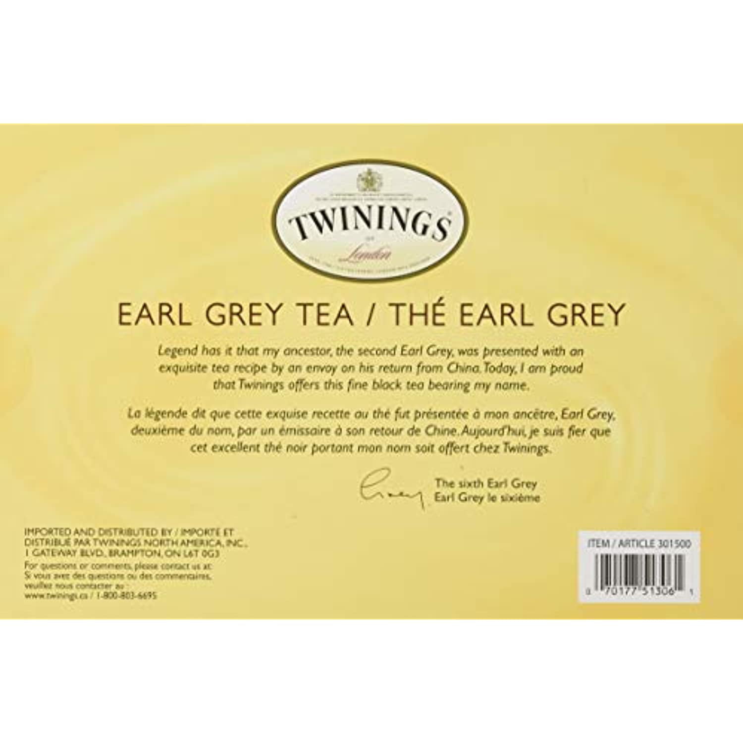 Earl Grey Tea (144 Sealed Tea Bags) (288G) - Walmart.com