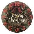 thumbnail image 5 of Wobogo Christmas Oak Wreath Wall Clock 10in Silent Mechanism Battery Operated Retro Style for Living Room Bedroom and Kitchen Black Pointer, 5 of 10