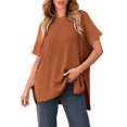 thumbnail image 1 of Xuyuer Ladies' Casual And Fashionable Solid Color 5-point Sleeve Round Neck Top, 1 of 7