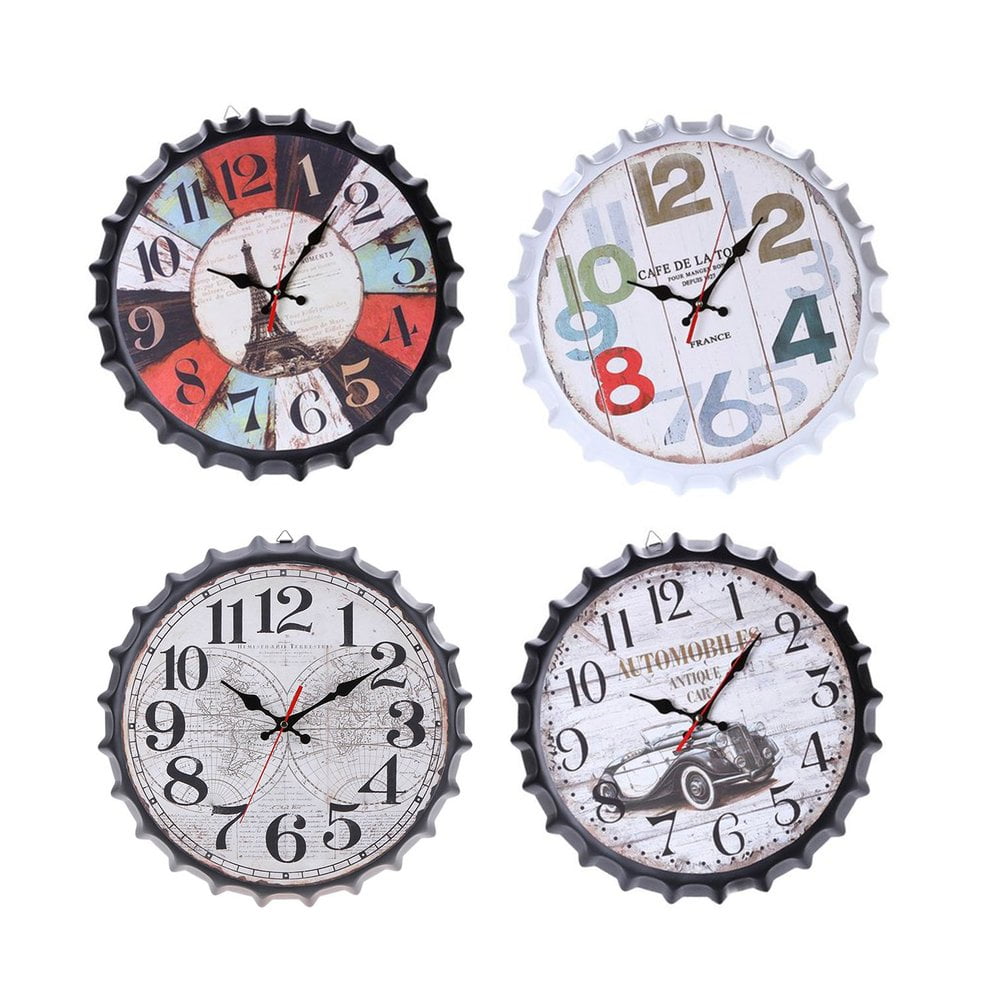 Classic 34cm Beer Bottle Cap Wall Clock Vintage Bar Home Coffee Shop Decor Walmart Canada
