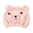 thumbnail image 1 of Gorro de baño de secado rápido con animales de dibujos animados para mujer, gorro de secado para el cabello de lana de Coral suave para ducha (rosa), 1 of 1
