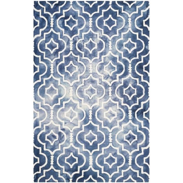 Safavieh Dip Dye Collection DDY538N Handmade Geometric Moroccan Watercolor Navy and Ivory Wool Area Rug (2'6" x 4')