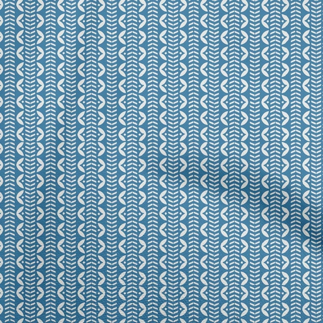 oneOone Cotton Flex Teal Blue Fabric Asian Block Craft Projects Decor Fabric Printed By The Yard 40 Inch Wide