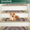 thumbnail image 5 of HemaKeyy 15 PC Stair Threads for Wooden Steps 8”x30” Washable Carpet for Kids Pets Circular Water Lily Totem, 5 of 8