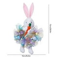 thumbnail image 2 of Bunny Dress Wreath Blue, 28.3"x16.5" Dancing Spring Easter Wreaths for Fireplaces, Front Doors, Living Room Walls, Entryway, Porch Wall, Home Indoors and Outdoors Decoration, 2 of 7