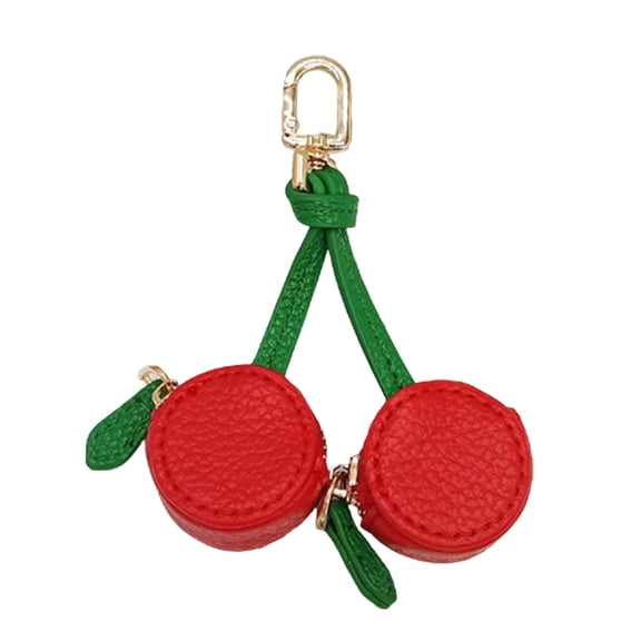 Kcolen Cute Fruit Shaped Zipper Purse Keychain with Pendant Charm for Women Girls