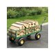 thumbnail image 1 of 900 lbs garden cart on wheels con adjustable handles: heavy - duty steel garden wagon con removable mesh sides to convert into a flatbed wagon para lawn y farm yard, 1 of 4