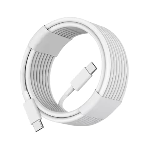 60W USB C to USB C Cable(1 Pack,6.6FT)Type-C to Type-C Cable Fast Charging Cable for iPhone 17/16e/iPhone 16 Pro Max/16 Pro/15 Plus/15 Pro Max,iPad Series,MacBook,Samsung,Google/Moto/OnePlus-White
