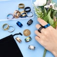 thumbnail image 4 of 18pcs 6 Colors Blank Ring Size 10 Stainless Steel Grooved Finger Rings Blank Core Ring for Inlay Handmade Ring with Velvet Pouches Wedding Promise Jewelry Making Gift, 4 of 9