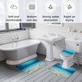 thumbnail image 6 of Ocean Sea Bathroom Rugs Set Underwater Blue Ombre Waves Seascape Sand Beach Non Slip Absorbent Soft Bath Mats 3 Piece Set with Bathroom Rug, U-Shaped Floor Mat, Toilet Seat Cover Small Size, 6 of 9