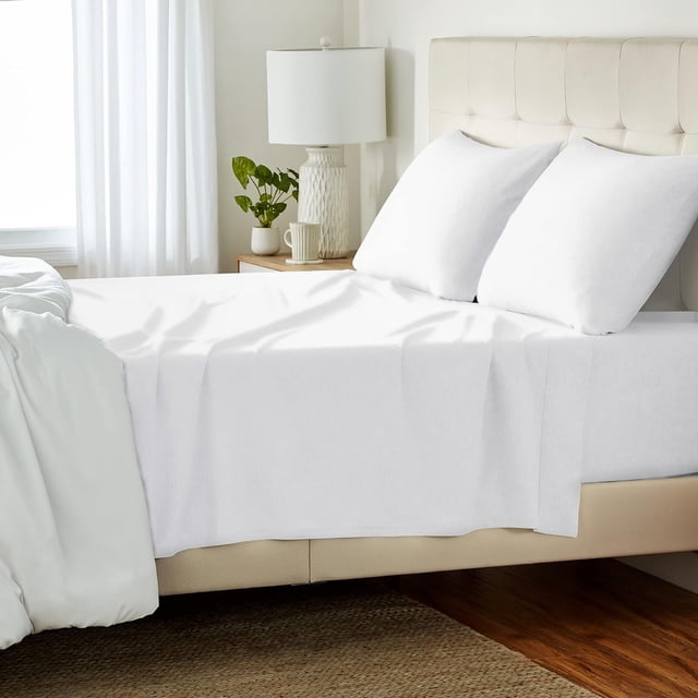Cotton Jersey Piece Bed Sheet Set Queen Oatmeal Solid