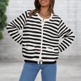 thumbnail image 3 of Suéter de cuello redondo para mujer cárdigans cómodos abrigo elegante prendas de vestir para primavera y otoño, 3 of 7