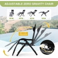 thumbnail image 3 of Garvee Zero Gravity Camping Chair,440 lbs. weight capacity, upgraded aluminum locking system,Grey 29" wide removable cushion,portable folding with tray for outdoor recreational use, 3 of 7