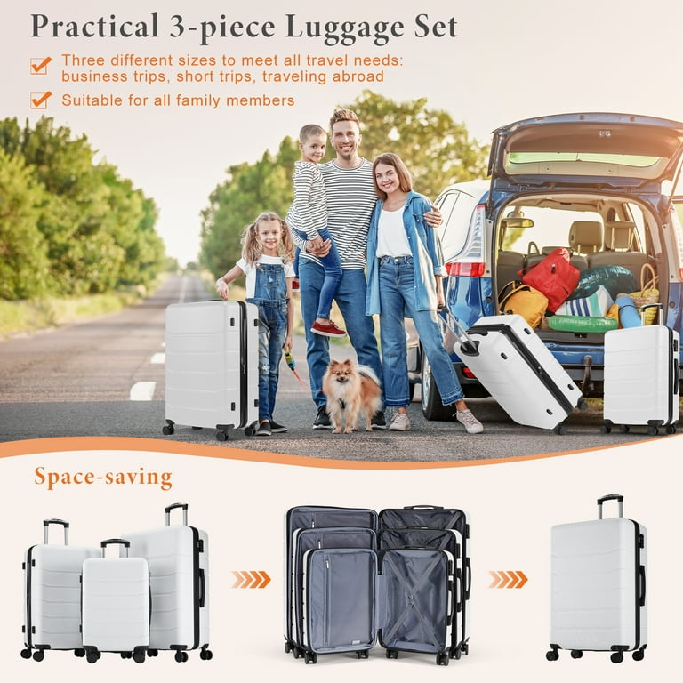 GIANNA 3-Piece Luggage Sets, Hardside Luggage 20/24/28-Inch