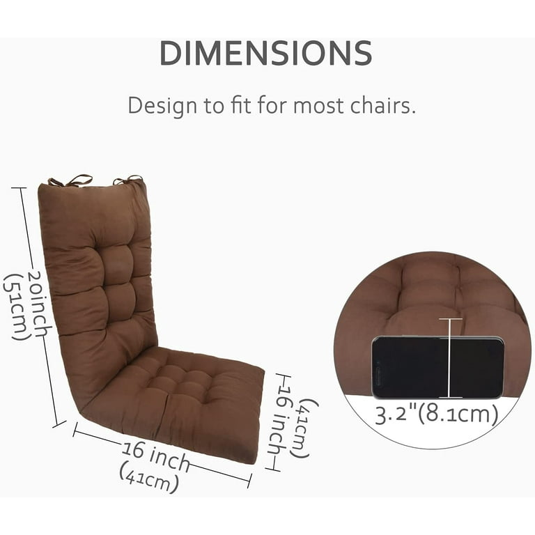 DabuLiu Soft Recliner Cushion Wooden Chair Solid Color Seat Cushion  Double-Sided Chair Pad with Strapping Seat Cushion for Recliner Rocking  Chair Wooden Chair Coffee 