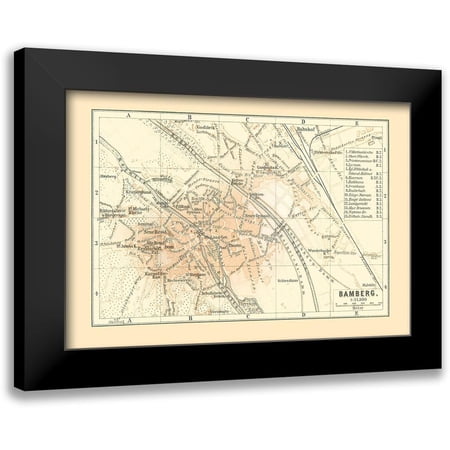 Baedeker 14x11 Black Modern Framed Museum Art Print Titled - Bamberg Germany - Baedeker 1896