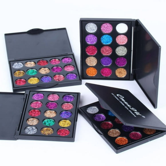 15 Color Pressed Glitter Eyeshadow Palette - Shimmer Makeup Palette Eye Shadow Powder Long Lasting Waterproof