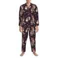 thumbnail image 3 of Balery Romantic Paris Pijama para Hombre de Dos Piezas con Manga Larga, Conjunto de Dormir y Descanso Suave con Bolsillos-Large, 3 of 7