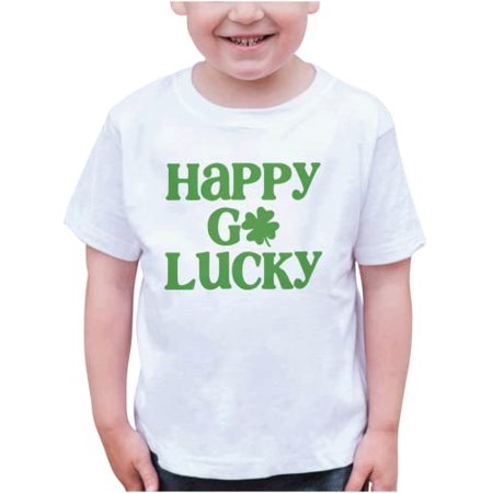 

7 ate 9 Apparel Kid s St. Patrick s Day Shirts - Happy Go Lucky White Shirt 2T
