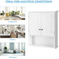 thumbnail image 6 of XPOPR  Bathroom Wall Cabinet, Wooden Hanging Storage Cabinet with Doors & Shelves, Multipurpose Storage Cabinet for Restroom Kitchen Living Room, Wall Mounted Bathroom Medicine Cabinet. White, 6 of 9