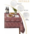 thumbnail image 5 of Red Boho Suqare Tablecloth - 54 x 54 Inch, Vintage Ethnic Tribe Abstract Art Floral Waterproof & StainResistant Tablecloth, Washable Oil-proof Table Cover for Dining/Party/Wedding/Camping/Buffet, 5 of 9