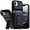 Black +Black, variant on For iPhone 17E / 16E / SE4 Card Holder (2X) with Wrist Strap Hybrid With KickStand - Beige+Light Pink