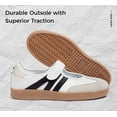 thumbnail image 3 of LUCKY STEP Retro Fashion Hook and Loop Sneakers Classic Slip on Casual Shoes,White&Black,Womens, 3 of 10