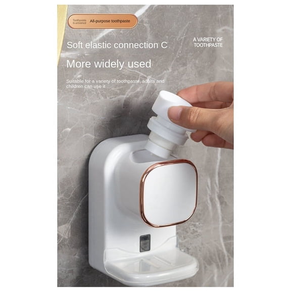 Electric Toothpaste Dispenser, Sensor Automatic Toothpaste Squeezer, Wall-Mounted Bathroom Toothpaste Pump White